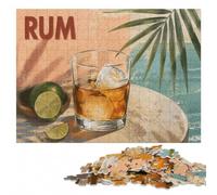 Adult Wood Puzzle, Picture Jigsaw, Rum Drink with Ice Cubes, 1000 Pieces | Tabletop activity for celebrations: solo or shared puzzle time over several sessions.