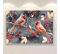 Adult Wooden Educational Puzzle 1000 Pieces Cardinals and Titmice on a Branch Colorful Jigsaw Puzzles for Adults and Teens Puzzle Toys Wooden Gifts