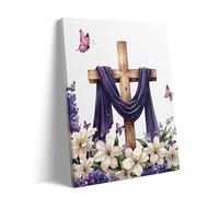 Adult Wooden Educational Puzzle 1000 Pieces Easter Cross and Flowers Inspirational Religious Items and Church Spring Gifts