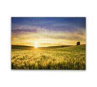 Adult Wooden Educational Puzzle 1000 Pieces Golden Wheat Field - Sunset Landscape Interesting Parent-Childs Family Entertainment Leisure Fun Interactive Wooden