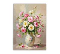 Adult Wooden Educational Puzzle 1000 Pieces Spring Bouquet Vintage Flowers for Players Who Like to Challenge The Difficult and Unlock More Complex Patterns in Hd