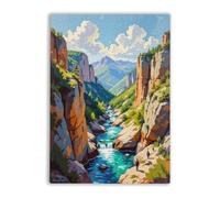 Adult Wooden Educational Puzzle 1000 Pieces The Cares River Route a Through a Canyon Asturias Spain Art Education Challenge Wooden Puzzle Gift Wall Decoration