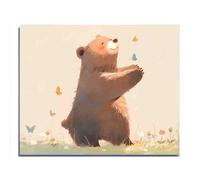 Adult Wooden Educational Puzzle 500 Pieces Bear Floral Blank Greeting Card Watercolor Painting Suitable for Those Who Like Challenging Family Leisure and Entertainment Toys