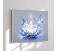 Adult Wooden Educational Puzzle 500 Pieces Gray Zen Vintage Butterfly and White Flowers Blooming in Water Parent-Child Family Leisure Entertainment Fun Interactive Exquisite Wooden Gift