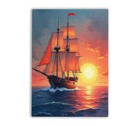Adult Wooden Educational Puzzle 500 Pieces Sailing Into The Sunset Anime Difficult Puzzles,Large Cool Adult Holiday Puzzles