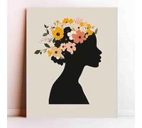 Adult Wooden Educational Puzzle 500 Pieces The Mural Depicts an African American Woman Wearing Flowers in Her Hair Art Education Challenge Wooden Puzzle Gift Wall Decoration