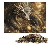 Adult Wooden Jigsaw Puzzle 300 Pieces, Dragon Zodiac Reverie | Piece-by-piece progress - a practical indoor pastime during indoor leisure.
