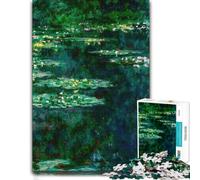 Adult Wooden Jigsaw Puzzle 500 Pieces, Claude Monet Waterlilies | A flexible puzzle activity - easier piece organisation on quiet evenings.