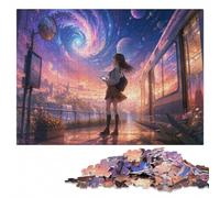 Adult Wooden Jigsaw Puzzle 500 Pieces, Train to A Fantasy World | Section-by-section building: focused tabletop leisure on quiet evenings.