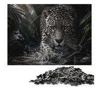 Adult Wooden Jigsaw Puzzle, African Leopard Face Black, 300 Pieces | Adult Jigsaw Puzzle - festive puzzle present with hands-on indoor leisure.