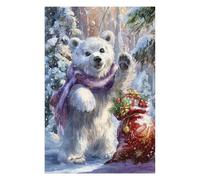 Adult Wooden Jigsaw Puzzle, Christmas Polar Bear Gifts, 1000 PCS
