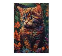 Adult Wooden Jigsaw Puzzle, Floral Whimsy A Cat's Tale, 300 PCS