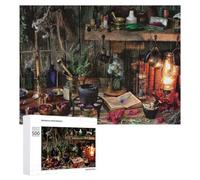 Adult Wooden Jigsaw Puzzle, Herbal Magic A Witch's Altar Setup, 500 PCS
