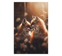 Adult Wooden Jigsaw Puzzle, Romantic Love Red Foxes, 1000 PCS