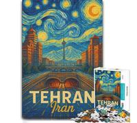 Adult Wooden Jigsaw Puzzle, Tehran, Iran︰ Starry Night Impression, 500 PCS