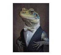 Adult Wooden Jigsaw Puzzle, Well Dressed Lizard, 500 PCS