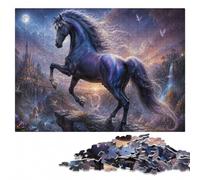 Adult Wooden Jigsaw Puzzle, White Stallion Whimsy, 300 Pieces | Clear image details - less screen time at home over several sessions.