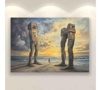 Adult Wooden Puzzle 1000 Pieces Jigsaw A Statue Stands Beside a Ruined Castle Difficult Puzzles,Large Cool Adult Holiday Puzzles