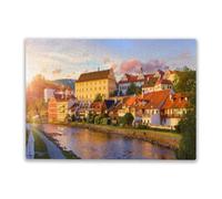 Adult Wooden Puzzle 1000 Pieces Jigsaw Cesky Krumlov Interesting Parent-Childs Family Entertainment Leisure Fun Interactive Wooden