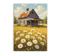 Adult Wooden Puzzle 1000 Pieces Jigsaw Rustic Farmhouse Daisy Floral Interesting Parent-Childs Family Entertainment Leisure Fun Interactive Wooden