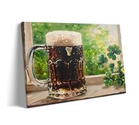 Adult Wooden Puzzle 1000 Pieces Jigsaw St. Patrick's Day Dark Guinness Beer Glass with Shamrock St. Patrick's Day Lucky Four Leaf Clover Holiday St. Patrick's Day Celebration