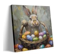Adult Wooden Puzzle 1000 Pieces Puzzle Cute Easter Bunny and Colorful Easter Eggs are for Friends and Family