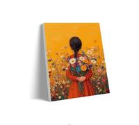 Adult Wooden Puzzle 500 Pieces Jigsaw Girl with Flowers for Players Who Like to Challenge The Difficult and Unlock More Complex Patterns in Hd