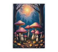 Adult Wooden Puzzle 500 Pieces Jigsaw Peach Mushroom Twilight Letters on The Back Suitable for Beginners to Adapt to Family Education Activities Without Pressure
