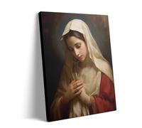 Adult Wooden Puzzle 500 Pieces Jigsaw Virgin Mary Classic Religious Depiction of The Virgin Mary in Prayer Inspirational Christian Prayer Room Spirituality