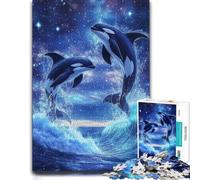 Adult Wooden Puzzle, Themed Jigsaw, Orca Whale Killer Wave, 1000 Pieces | Image-area sorting - a practical indoor pastime at your own pace.