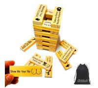 Adult Wooden Stacking Tower Game - 48pcs Couples Games for Adults, Naughty Date Night Sex Games for 2 Players, Intimacy Building Game for Valentine, Party or Travel (48 Pcs)