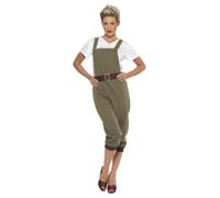 Adult WW2 Khaki Land Girl Fancy Dress Party Costume