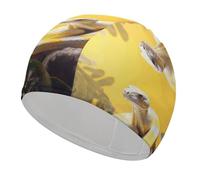 Adult Yellow and White Python Swim Cap Unisex High Elasticity Swimming Cap Non-Slip Recreational Training Cap Suitable for Long Short Thick Curly Hair African Dreadlocks