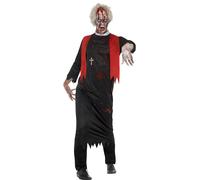 Adult Zombie Nun Priest Couples Costume Mens Ladies Halloween Fancy Dress Outfit