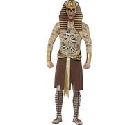 Adult Zombie Pharaoh Costume Mens Egyptian Halloween Mummy Fancy Dress M,L