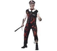 Adult Zombie Policeman Halloween Fancy Dress Costume