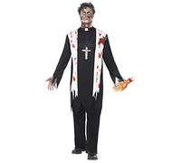 Adult Zombie Priest Bloodied Fancy Dress Party Costume