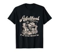 Adulthood is Straight Up The Worst Hood Bear Couch T-Shirt