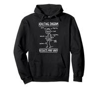 Adulting Diagram Coffee Introvert Social Battery Humor Pullover Hoodie