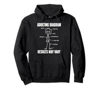 Adulting Diagram Stress Coffee Humor Funny Grown Up Life Pullover Hoodie