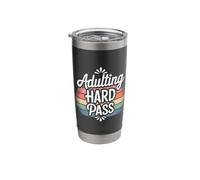 Adulting Hard Pass Responsibility Mood Struggles - Stainless Steel Insulated Tumbler