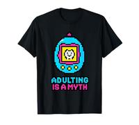 Adulting is A Myth Retro Pixel Pet Nostalgia Millennials T-Shirt