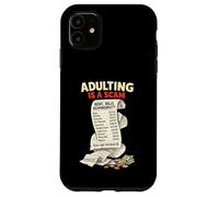 Adulting Is a Scam Sarcastic Millennial Life 1900s Quote Case for iPhone 11