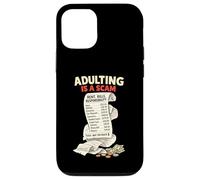 Adulting Is a Scam Sarcastic Millennial Life 1900s Quote Case for iPhone 12/12 Pro