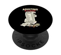 Adulting Is a Scam Sarcastic Millennial Life 1900s Quote PopSockets Adhesive PopGrip