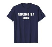 Adulting is A Scam T-Shirt, Men, Navy, 5XL