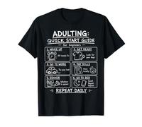 Adulting Quick Start Guide Funny Daily Struggle T-Shirt