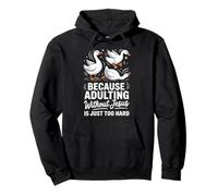Adulting Without Jesus Is Too Hard Funny Geese Pullover Hoodie