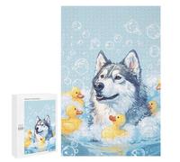 Adults 1000 PCS Jigsaw Puzzle A Alaskan Malamute Dog Jigsaw for Adults Brain Teaser Game Wall Decoration for Is Ideal As A Gift 1000 PCS