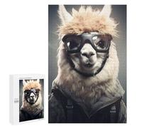 Adults 1000 PCS Jigsaw Puzzle Alpaca Skydiver Animal Jigsaw for Adults Brain Teaser Game Precision Cutting Unique Gifts for Birthday And Christmas 1000 PCS